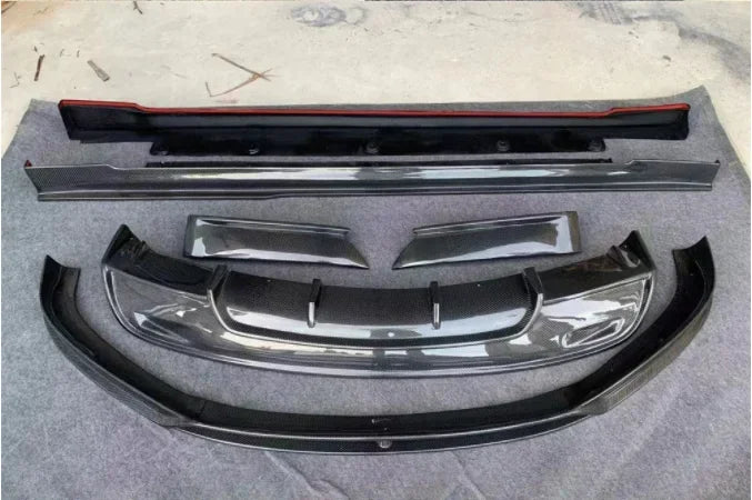 New! For Tesla Model S 2016 2017 2018 2019 2020 Real Carbon Fiber Bumper Front Lip Rear Diffuser Side Skirts Spoiler Body kit