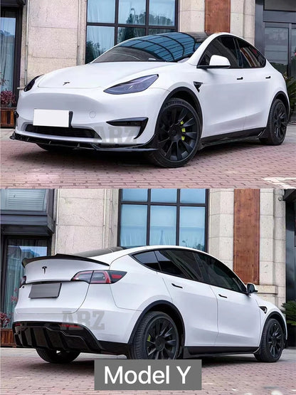 Carbon Fiber Body Kit Rear Spoiler Diffuser Side Skirt Front Bumper Lip Accessories For Tesla Model 3 Y  2018 2019 2016-2022