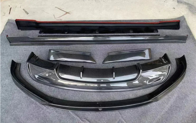 New！ For Tesla Model S 2016 2017 2018 2019 2020 Real Carbon Fiber Bumper Front Lip Rear Diffuser Side Skirts Spoiler Body kit