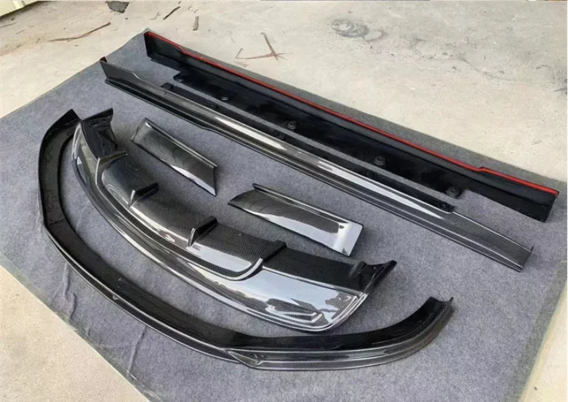 New！ For Tesla Model S 2016 2017 2018 2019 2020 Real Carbon Fiber Bumper Front Lip Rear Diffuser Side Skirts Spoiler Body kit