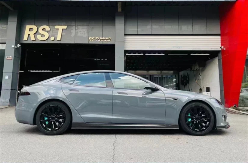 New！ For Tesla Model S 2016 2017 2018 2019 2020 Real Carbon Fiber Bumper Front Lip Rear Diffuser Side Skirts Spoiler Body kit